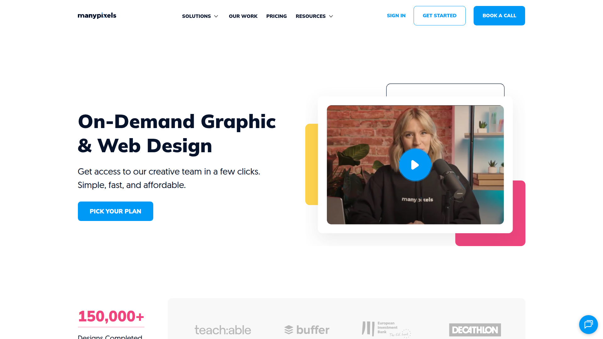 ManyPixels website screenshot - done-for-you