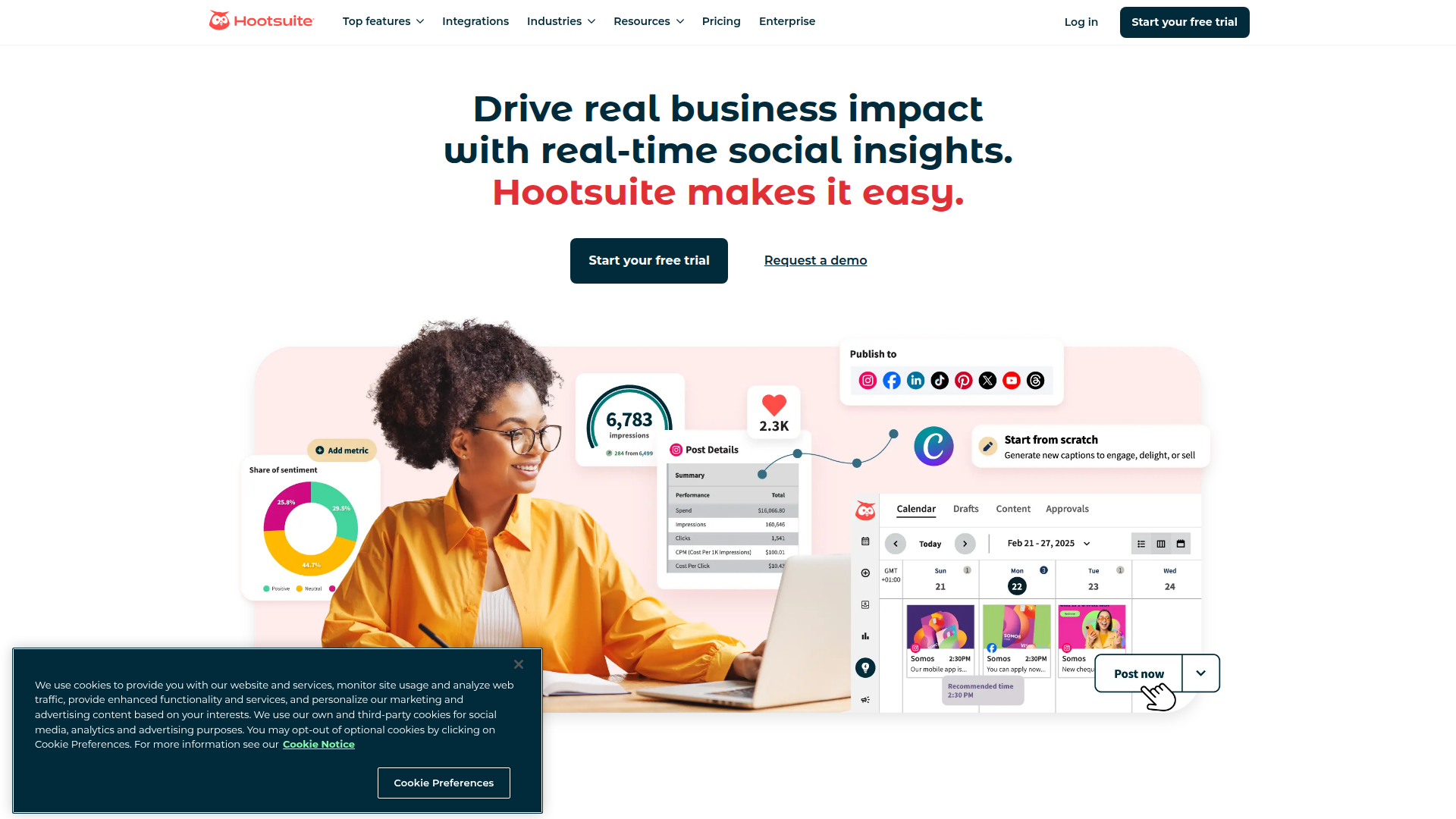 Hootsuite website screenshot - done-for-you