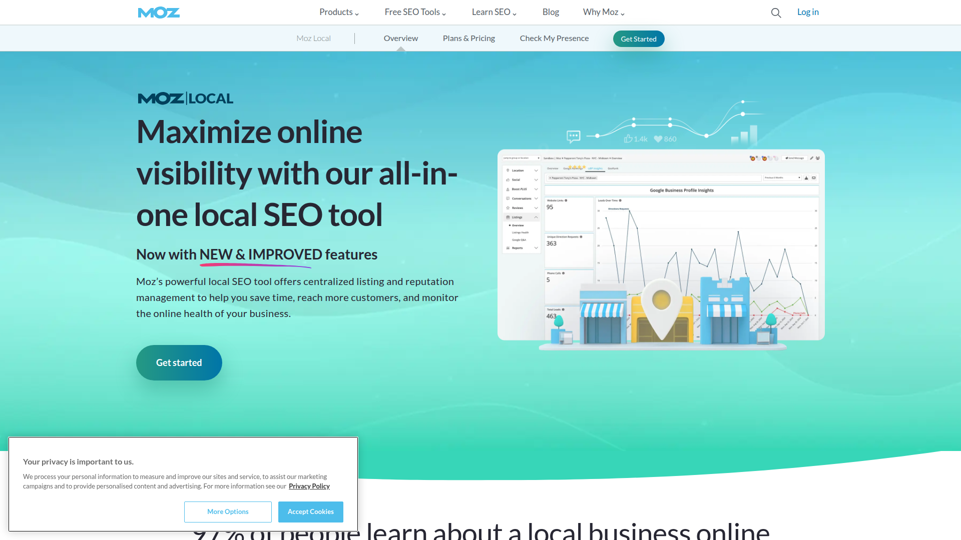 Moz Local website screenshot - local seo backlinks