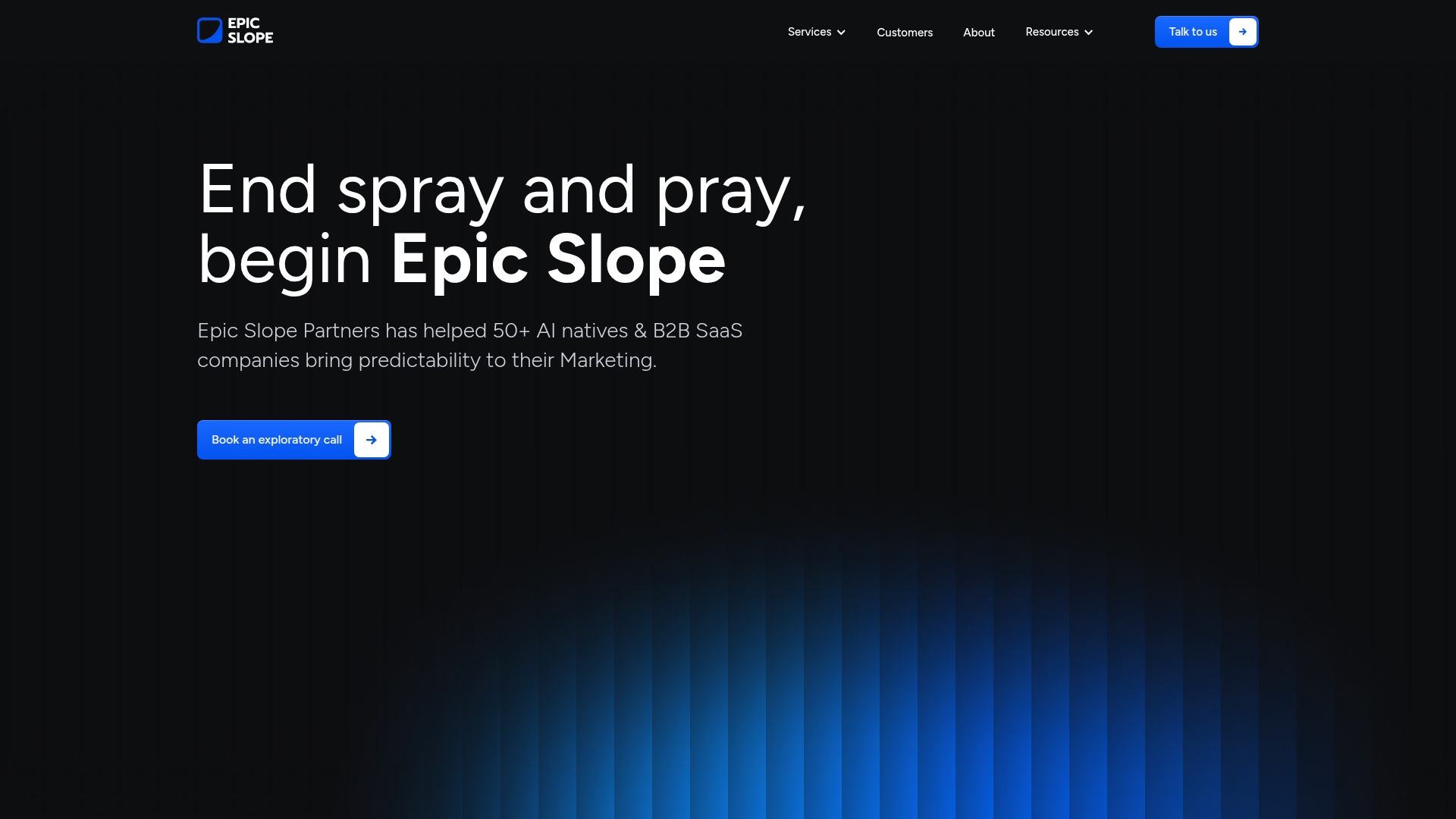 Epic Slope Partners website screenshot - best link building agencies