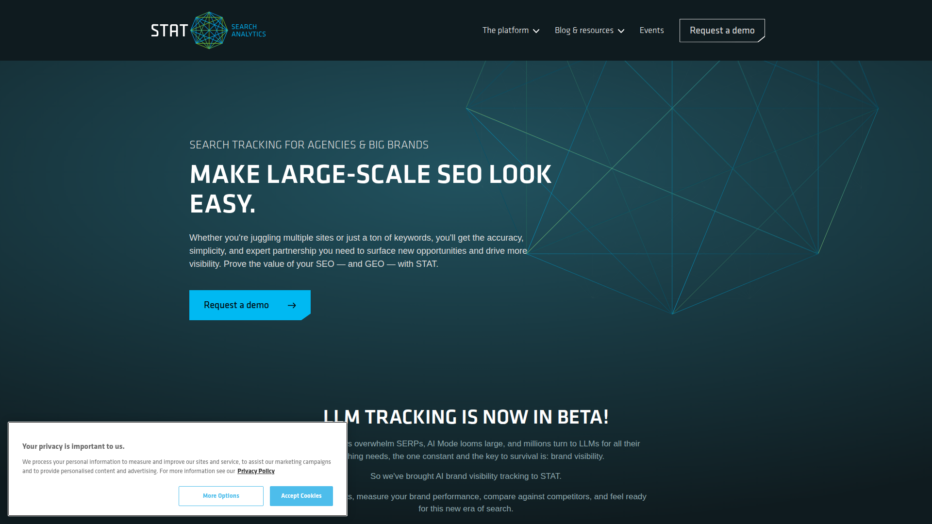 STAT website screenshot - serp feature analysis