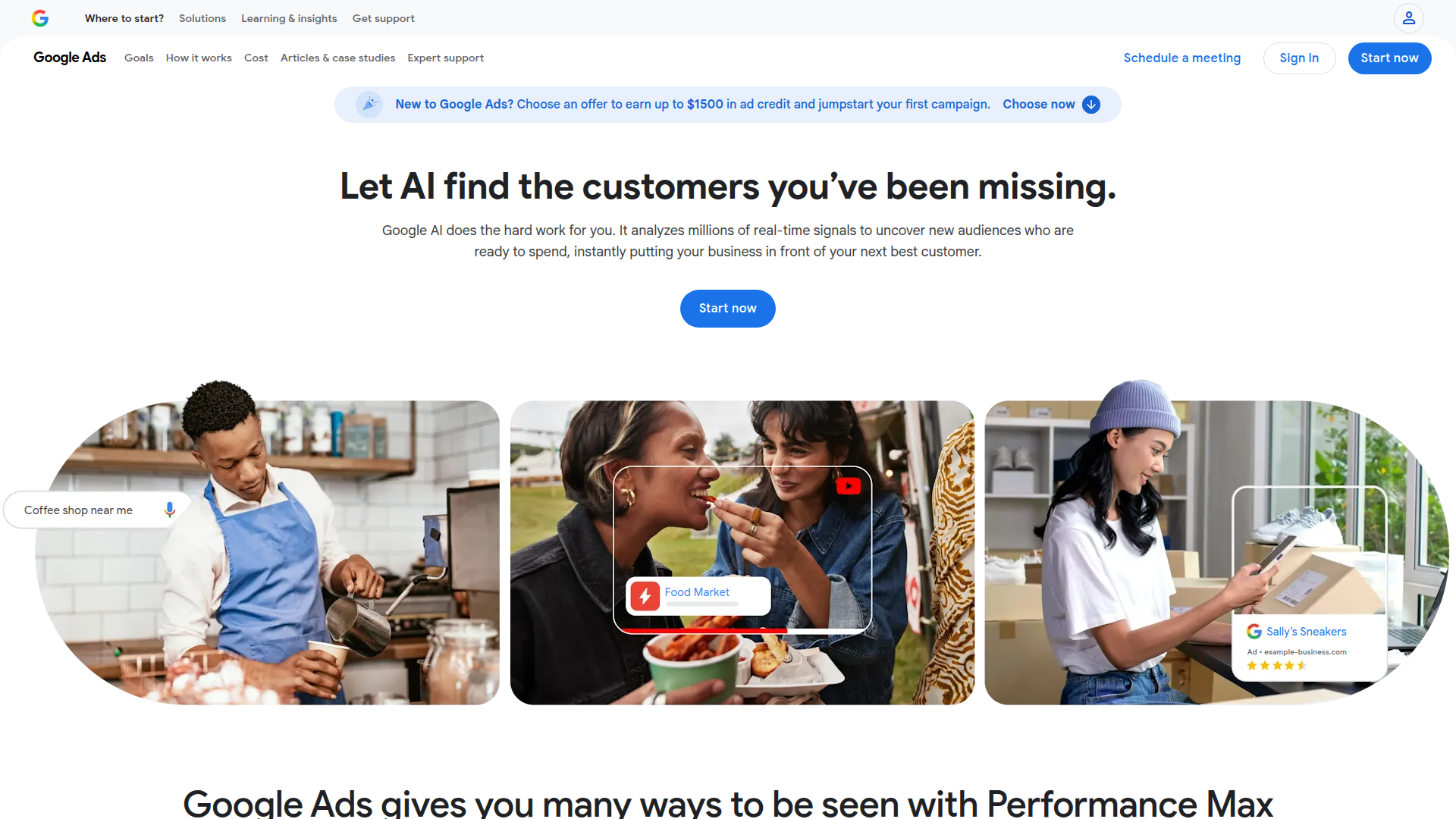 Google Ads website screenshot - search engine marketing analytics