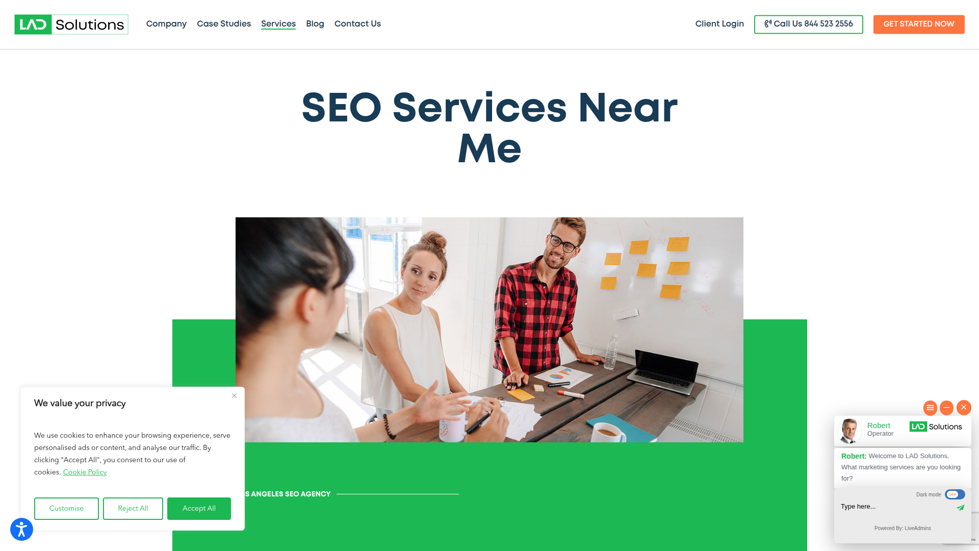 LAD Solutions SEO website screenshot - search engine optimization companies near me