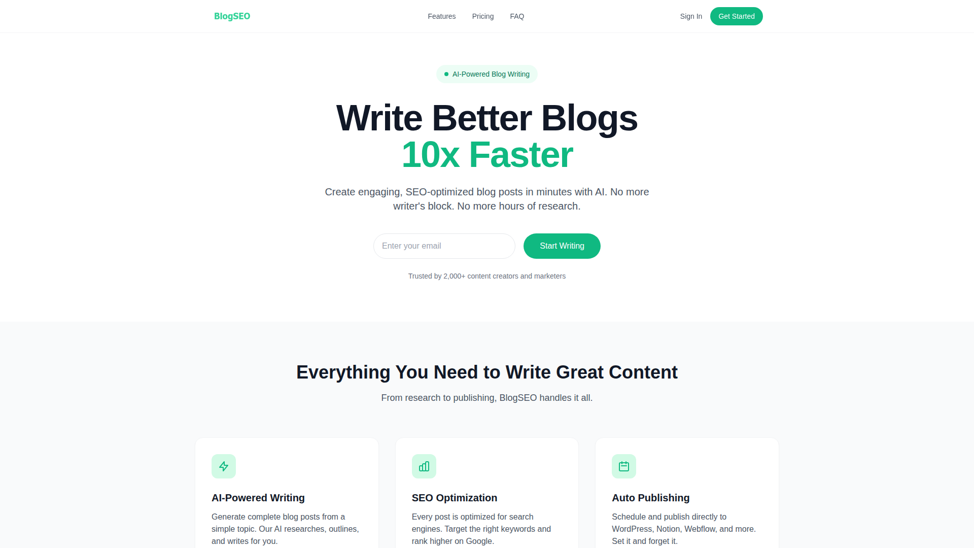 BlogSEO website screenshot - organic seo agency