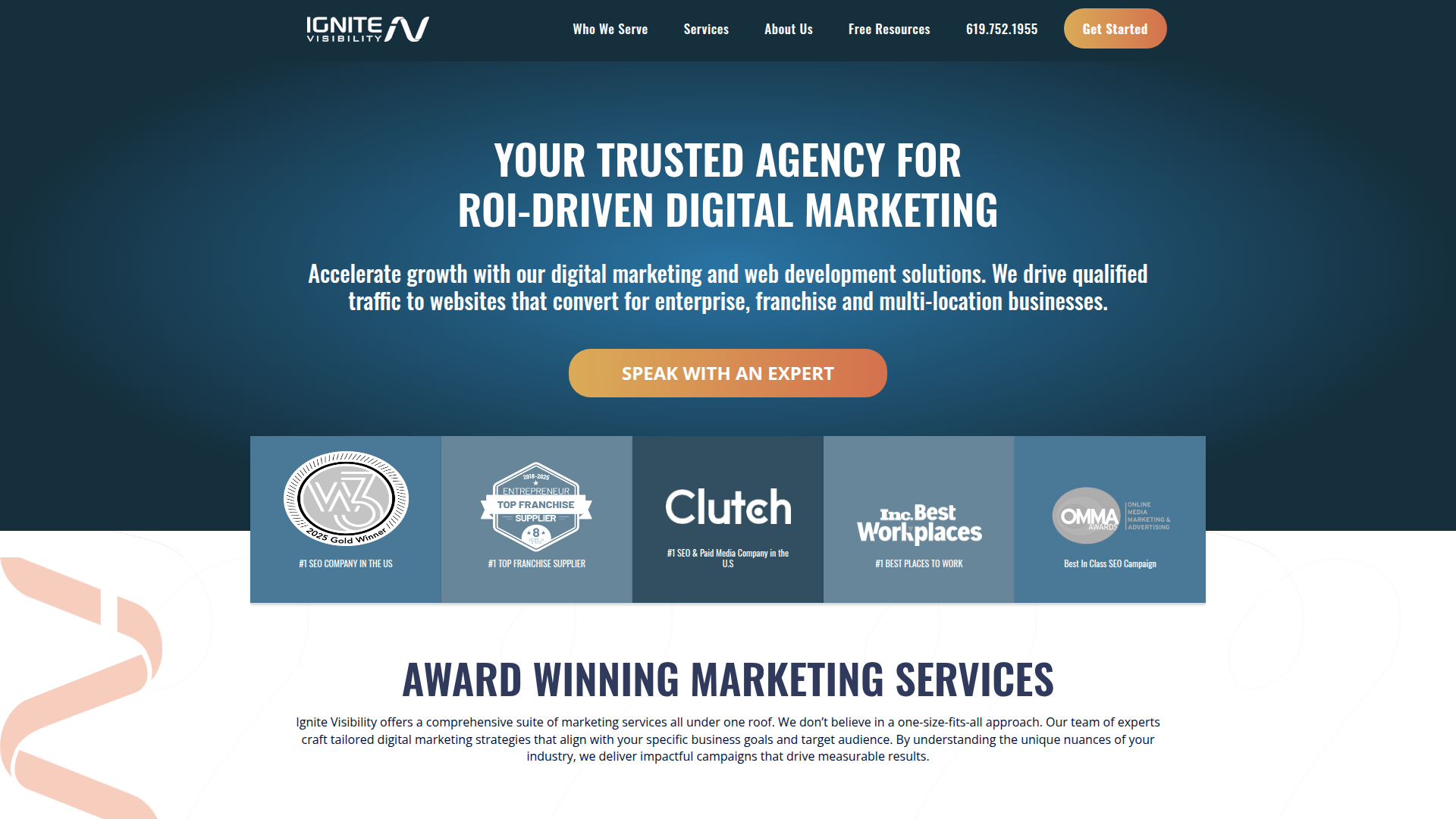 Ignite Visibility website screenshot - organic seo agency