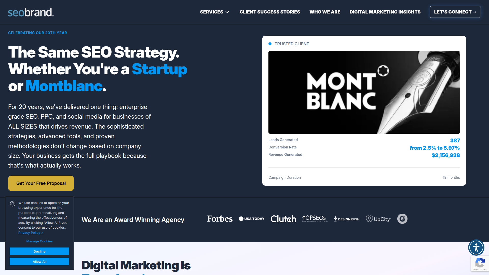 SEO Brand website screenshot - organic seo agency