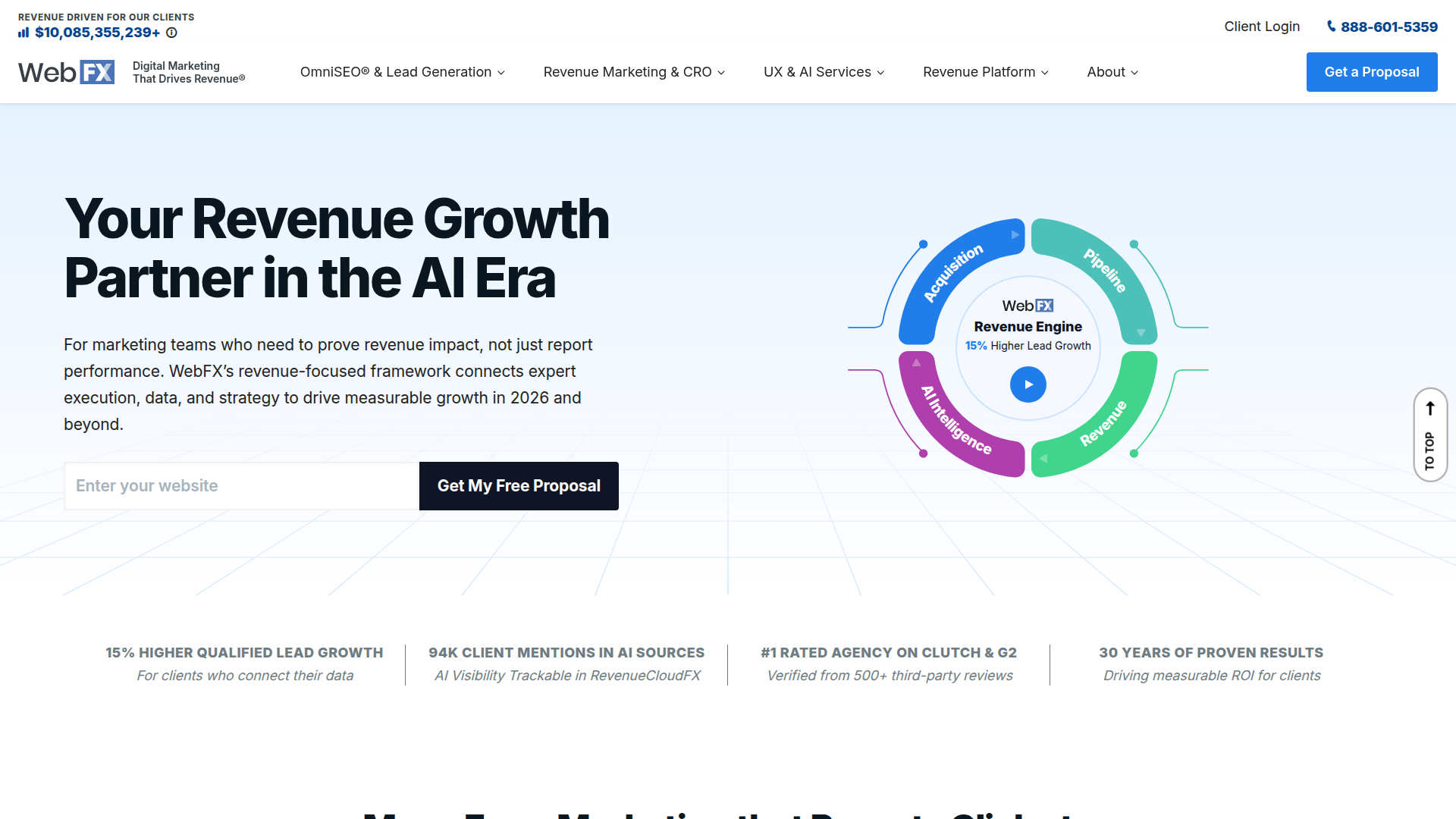 WebFX website screenshot - organic seo agency