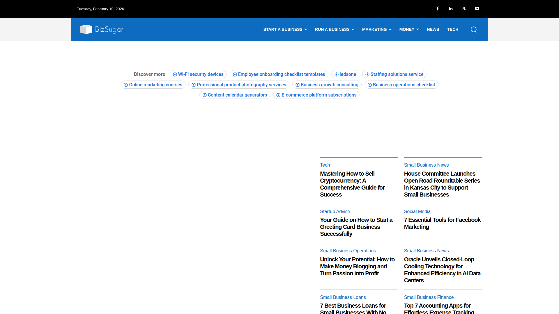 BizSugar website screenshot - backlink building sites