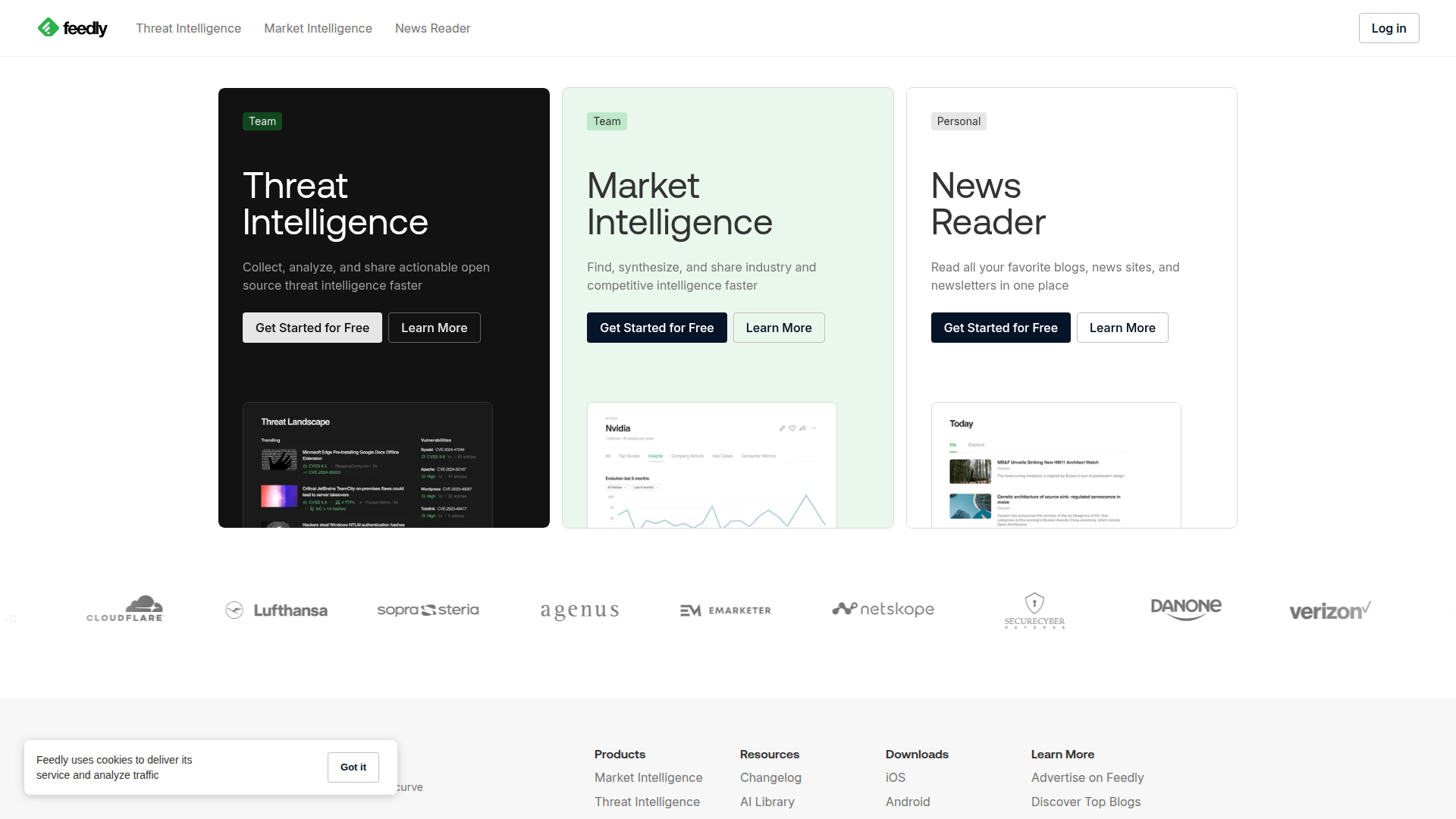 Feedly website screenshot - backlink building sites
