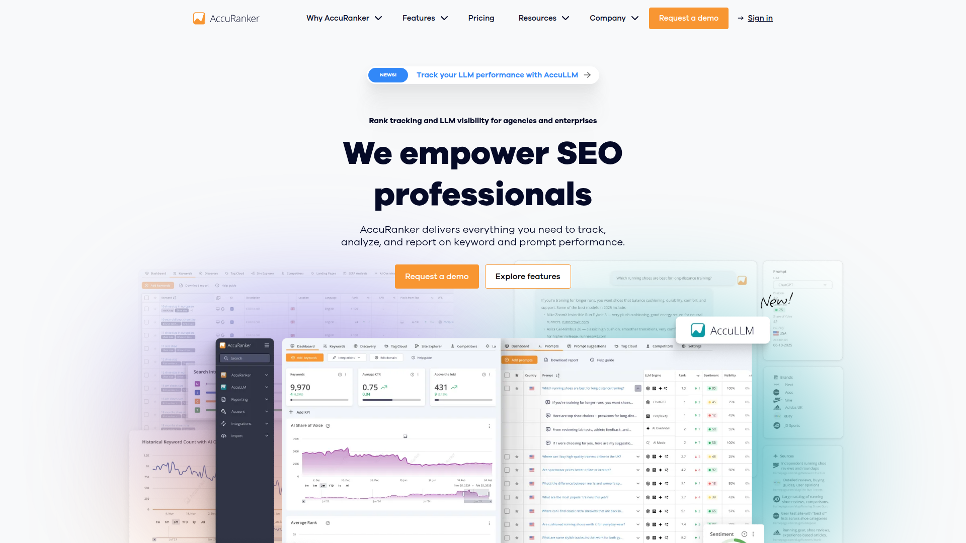 AccuRanker website screenshot - white label rank tracker